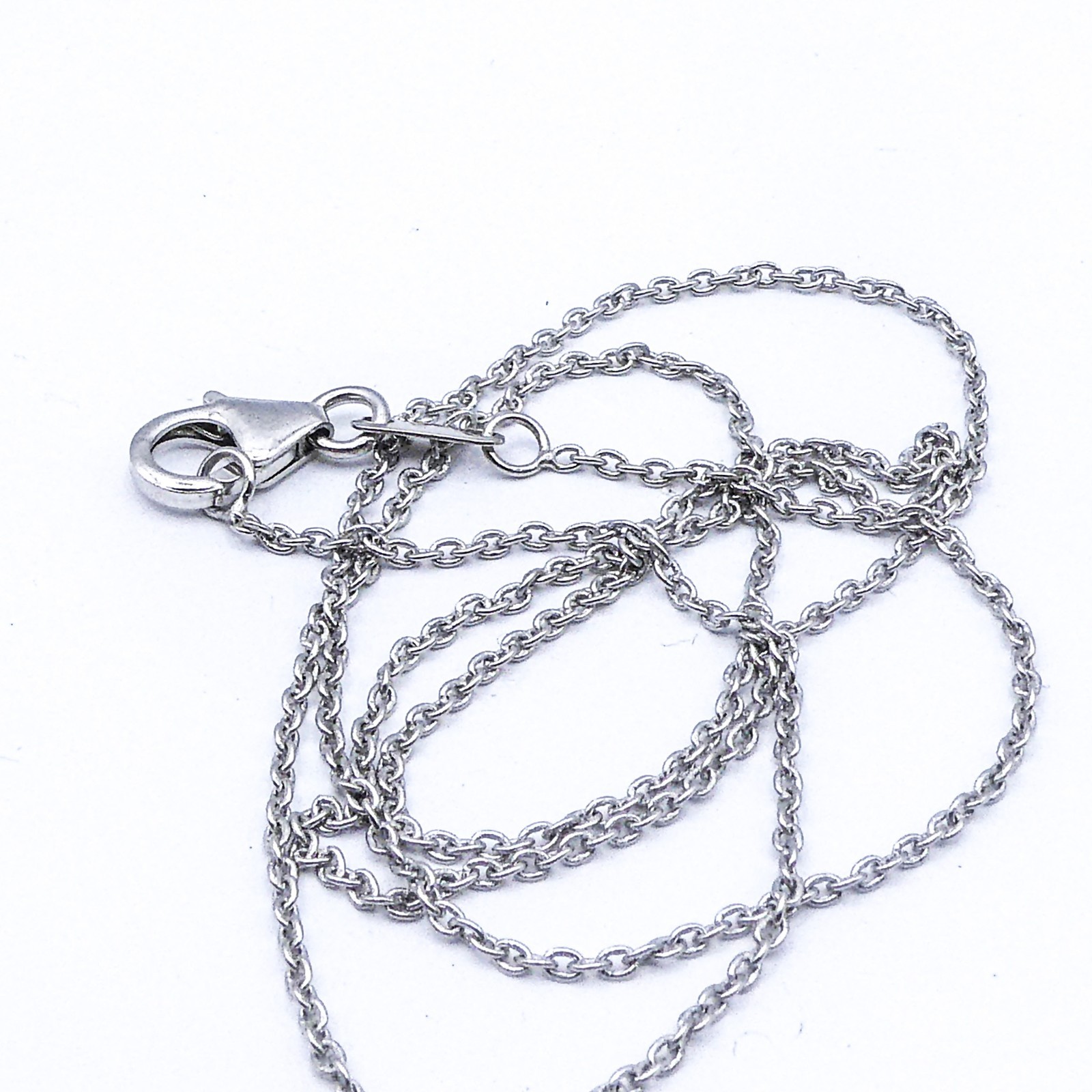 New Sterling Silver Italy Oval Link Chain Necklace 16″ Stackable
