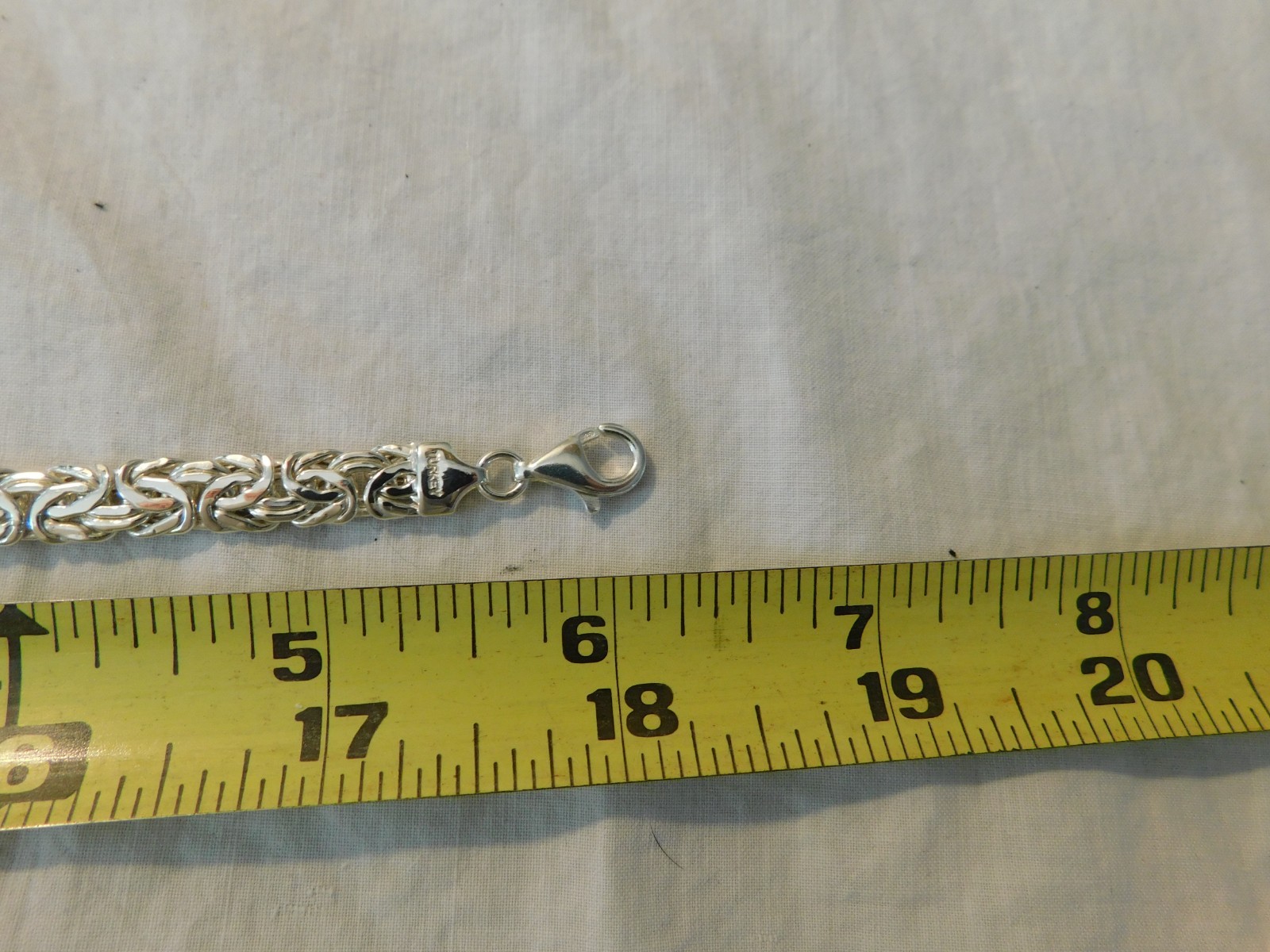 Sterling Silver Byzantine Graduated Chain Necklace AK 925 18 inch 24 Grams