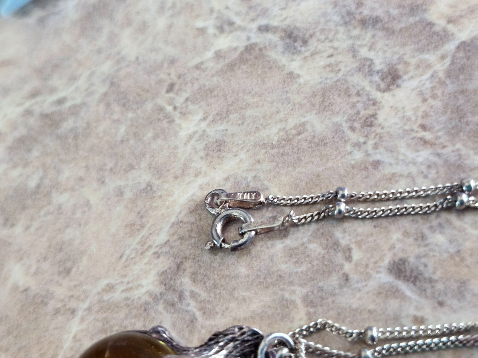 Sterling silver Eagle claws, ball necklace, sterling chain (Combine shipping)