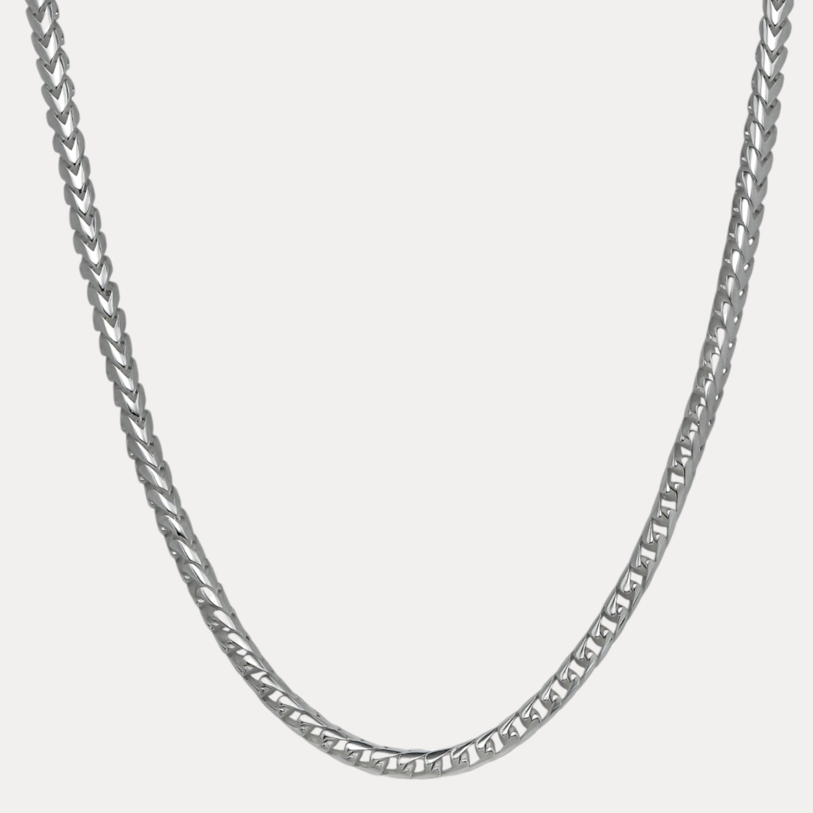 6mm Rounded Franco Chain Necklace – Real Solid 925 Sterling Silver MADE IN ITALY
