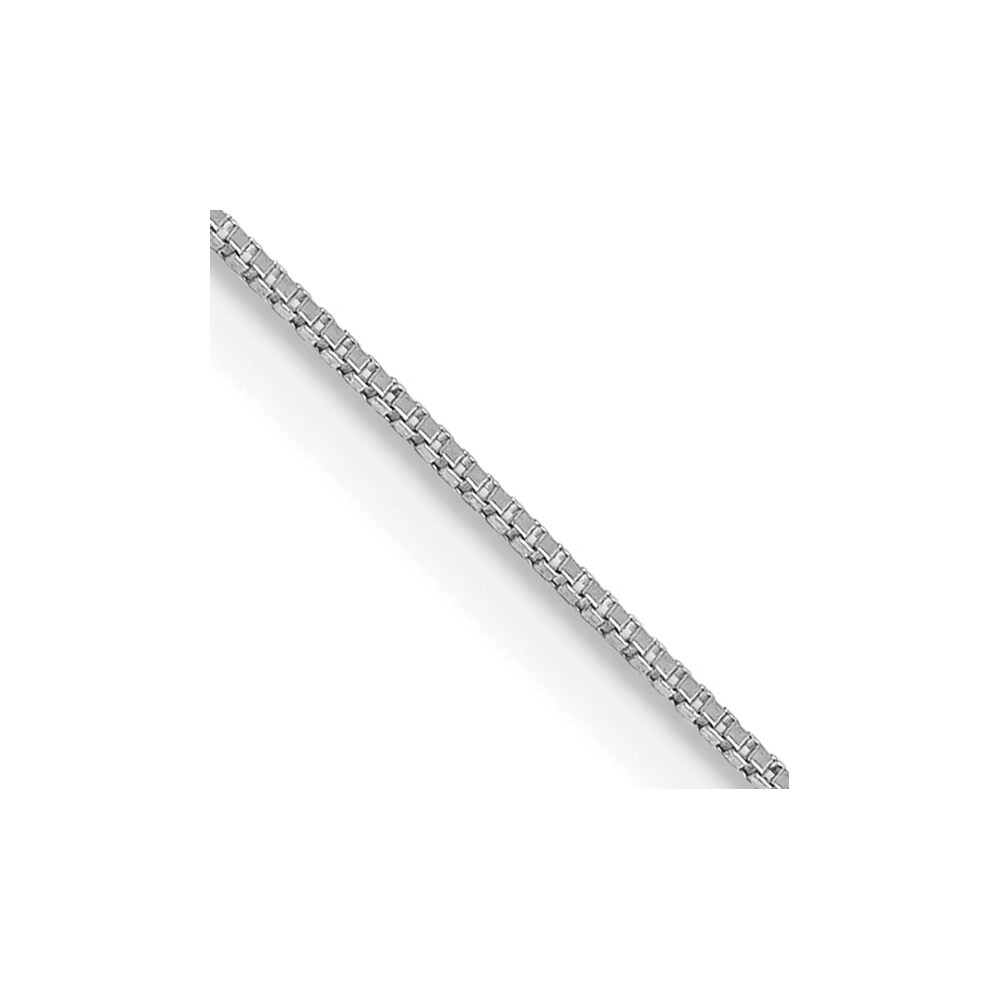 14k White Gold 0.5mm Box Chain Necklace 22″ with Spring Ring Clasp 1.22g