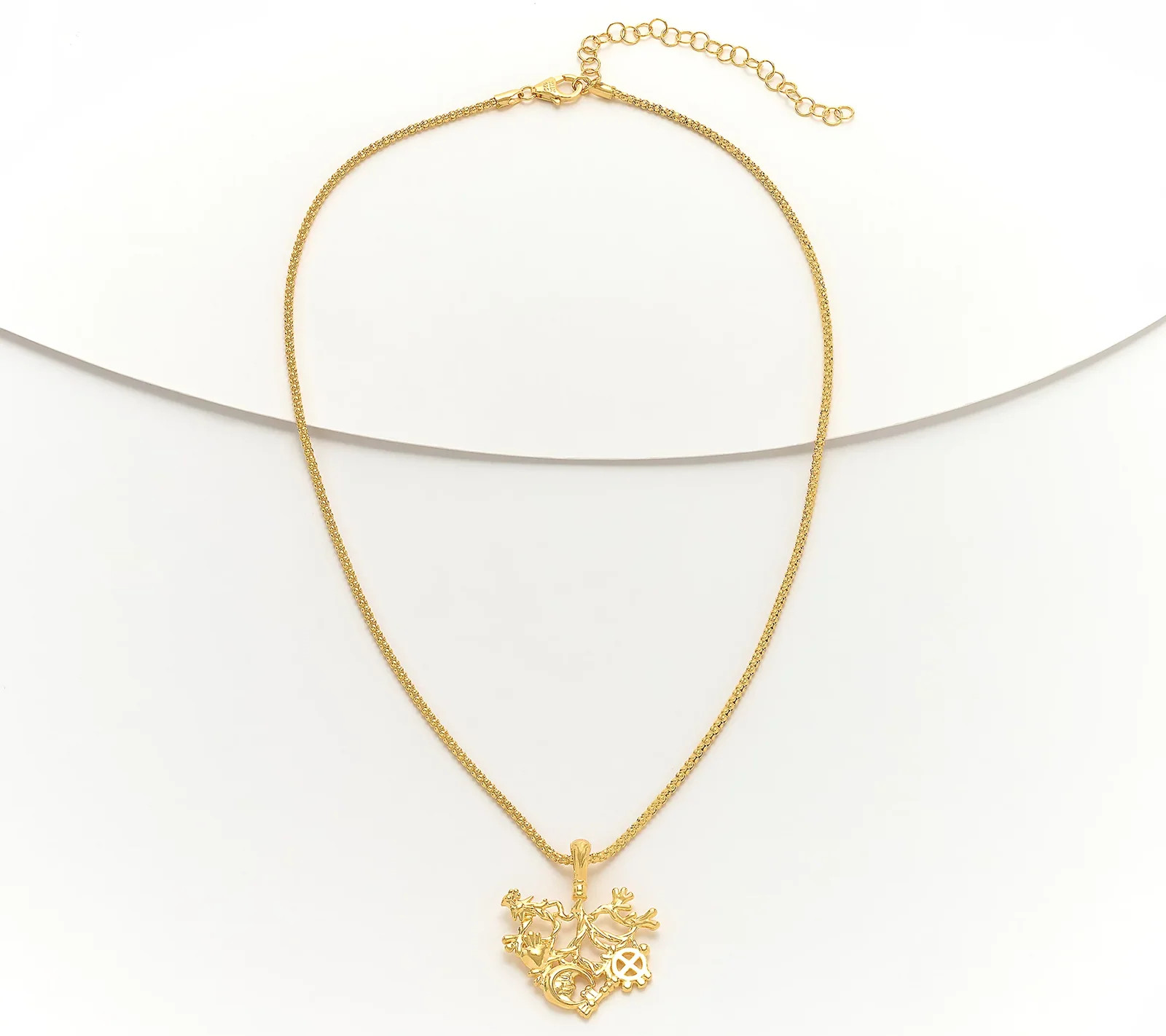 David Markstein Gold-Plated Sterling Silver Jane Cimaruta Pendant w/ Enhancer&