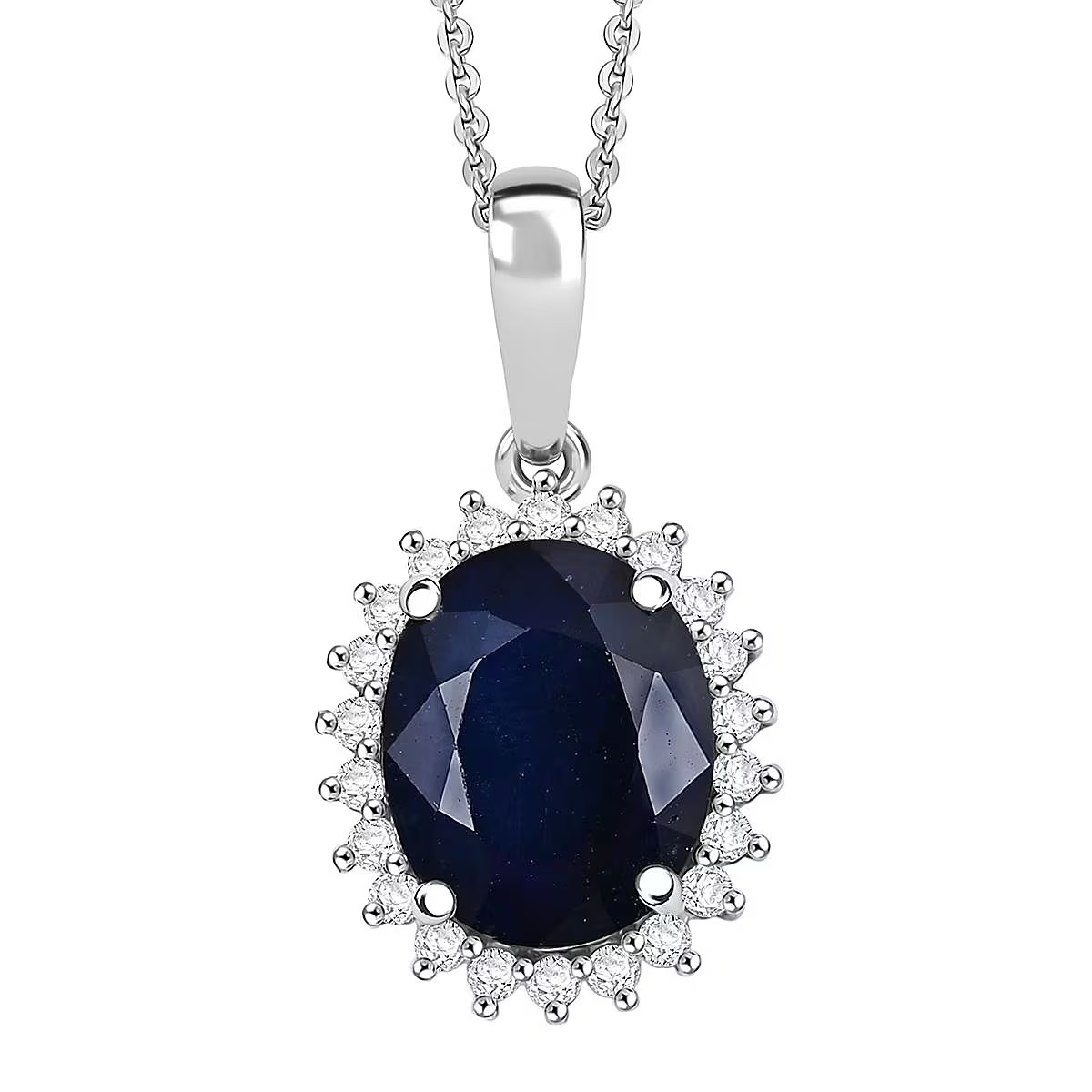 D’Joy Kanchanaburi Blue Sapphire (DF) and Moissanite 4.60 ctw Starlit Aura