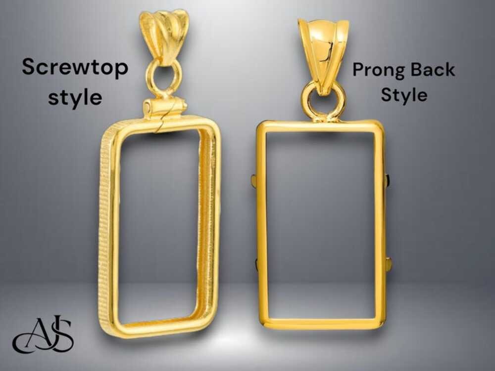 Gold Bar Pendant Frame Bezel for Swiss Credit Pamp Suisse 1-20 grams, 1/2 – 1 Ou