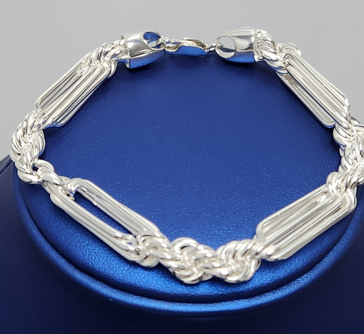 8″ Sterling 925 Silver 9mm Diamond Cut Figarope Chain Bracelet 36.2g