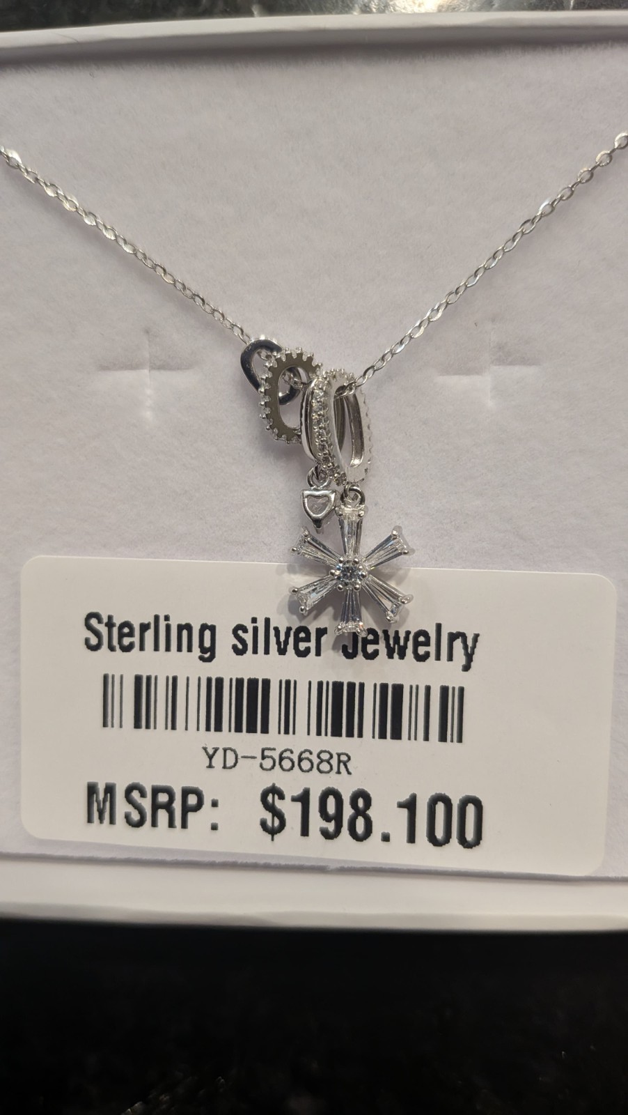 Sterling Silver 925 Pendant Necklace w/ Cable Chain, Solid S925 / 0.06mm×9″L