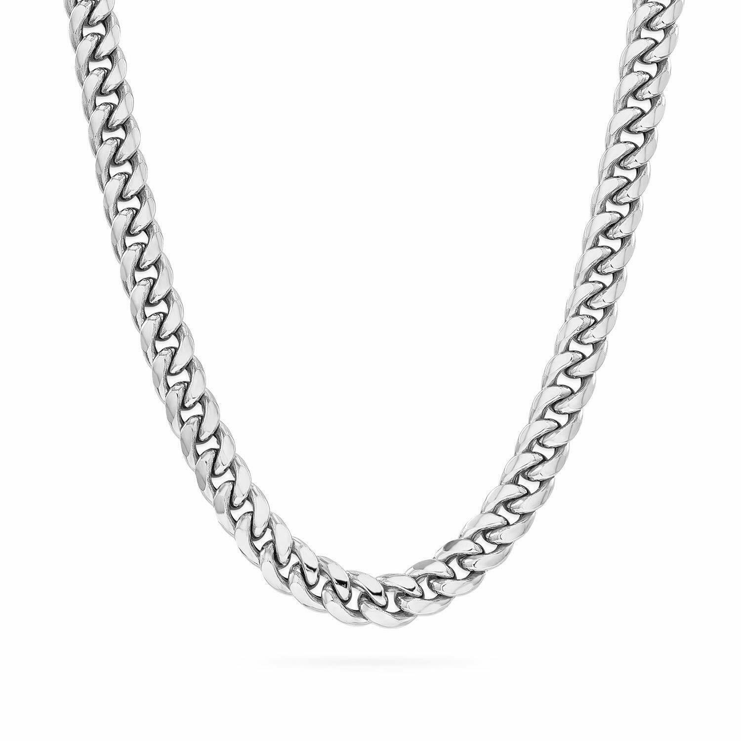 925 STERLING SILVER MIAMI CUBAN LINK CHAIN NECKLACE 5MM 18”-30”