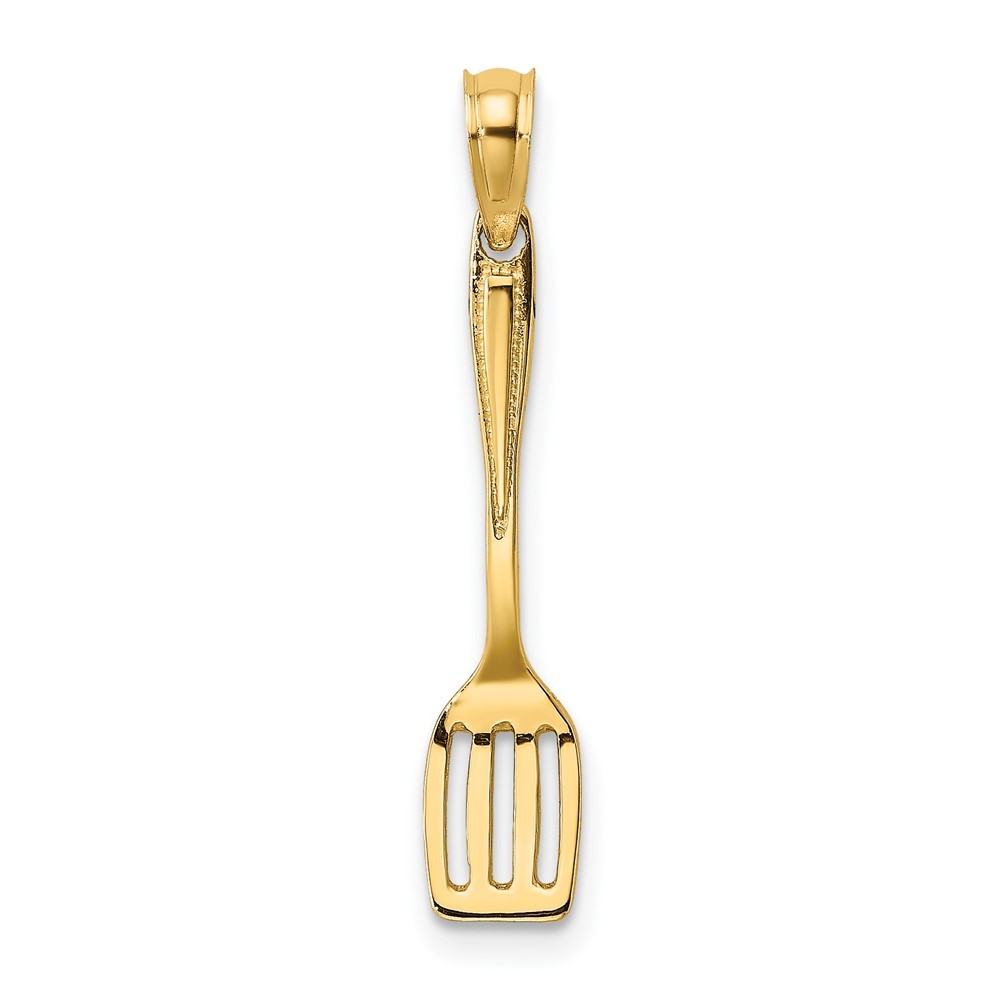 10k Yellow Gold 3-D Polished Spatula Charm Pendant L-0.85 Inch, W-0.21 Inch