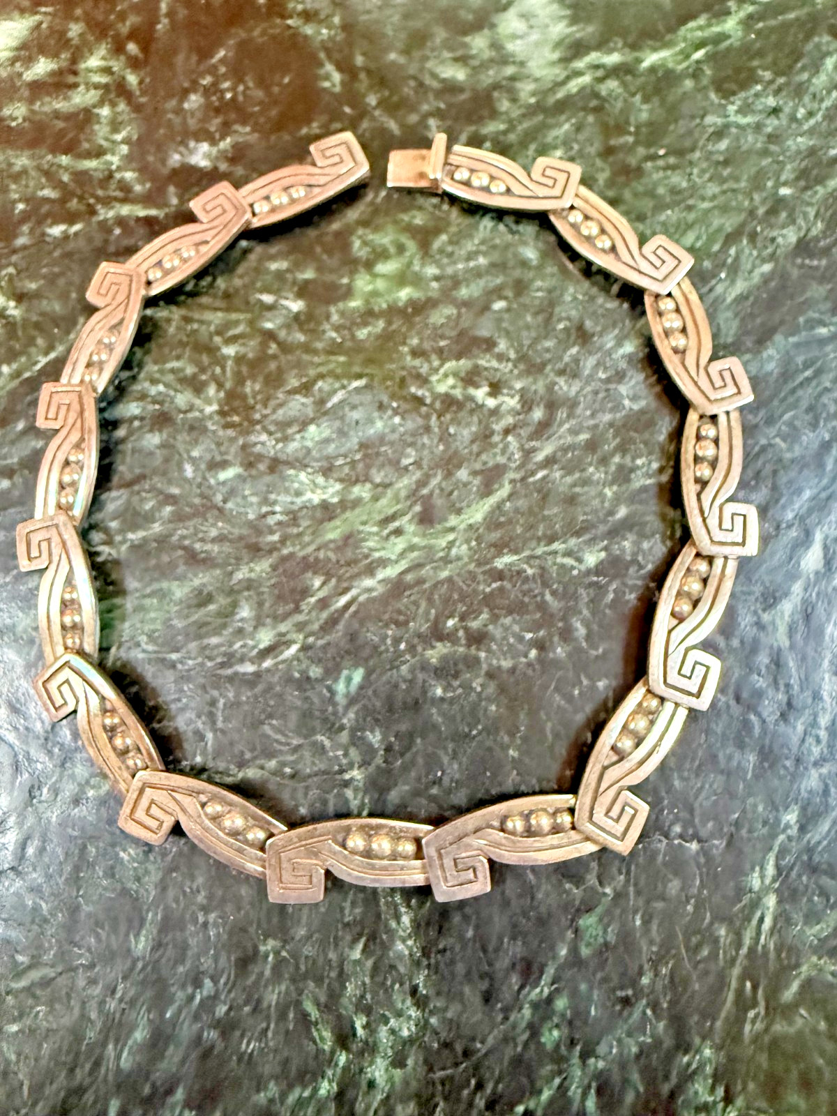 Vintage Los Castillo geometric silver necklace – Taxco