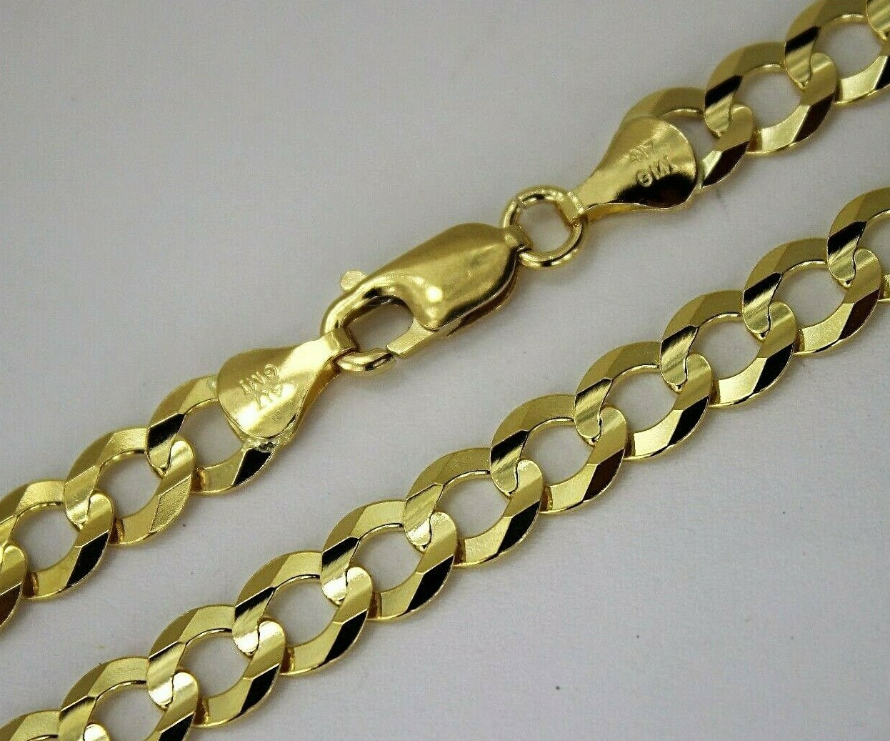 10K Solid Gold Cuban Link Chain Necklace Bracelet Men Women 2.5mm~14mm 7″~30″