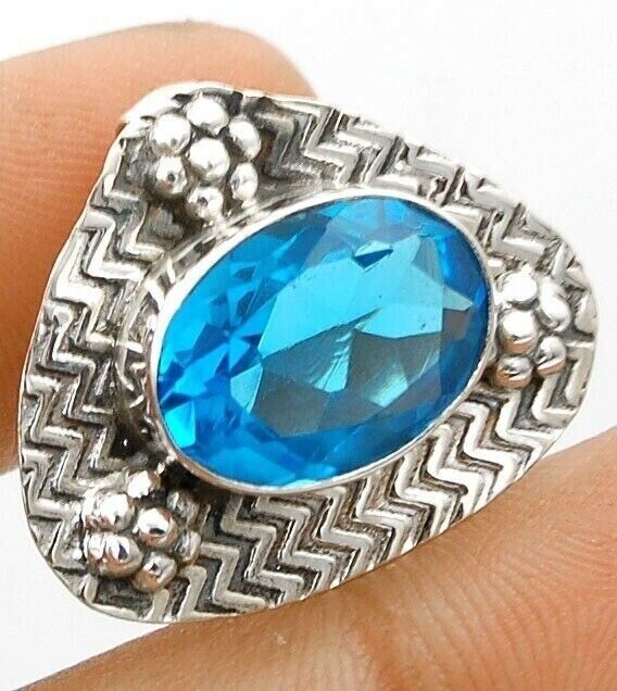 4CT Natural Flawless Blue Topaz 925 Sterling Silver Pendant Jewelry @B17-6
