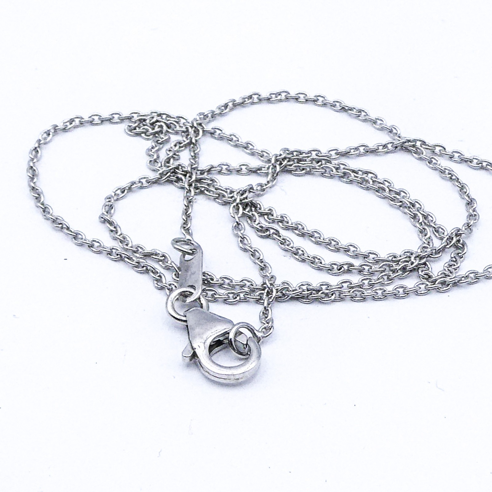 New Sterling Silver Italy Oval Link Chain Necklace 16″ Stackable