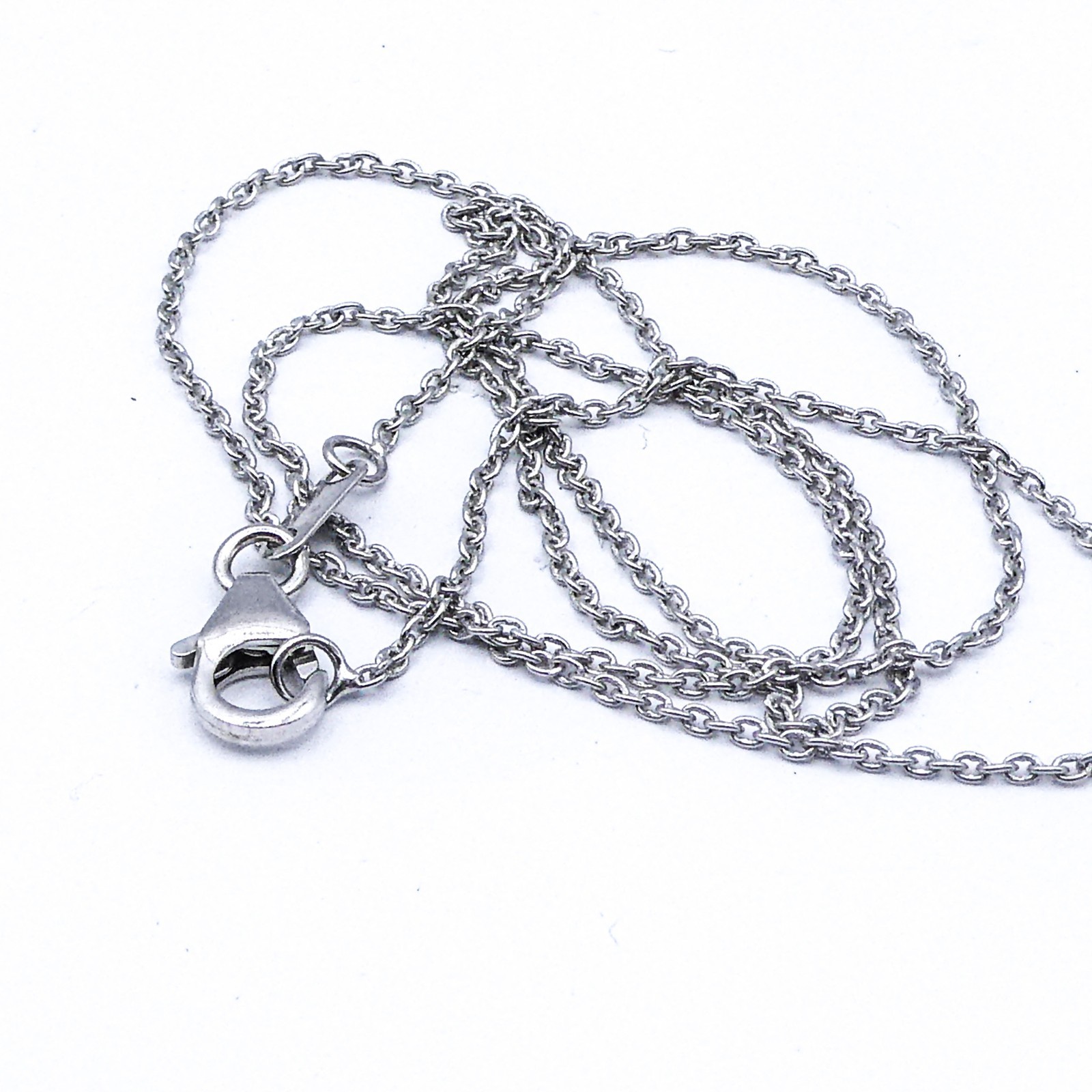 New Sterling Silver Italy Oval Link Chain Necklace 16″ Stackable