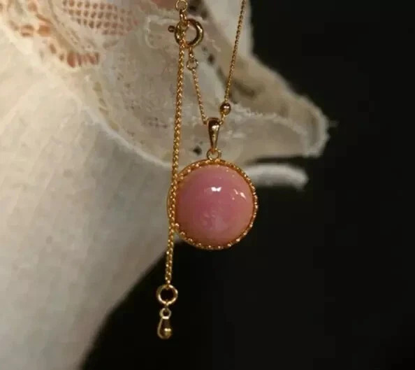 gorgeous 18mm natural pink conch pearl pendant 925s