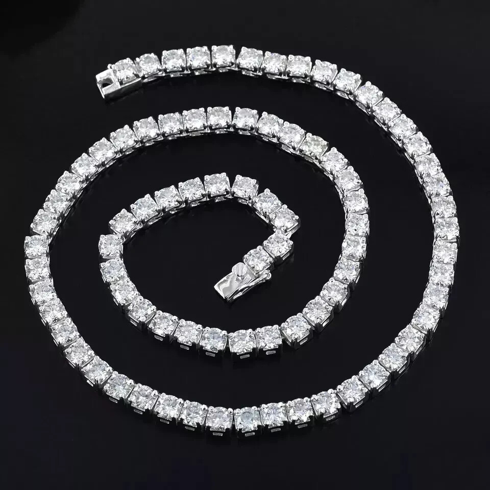 Gorgeous 20 inches 5mm White Diamond Tennis Necklace, Excellent Cut & Luster