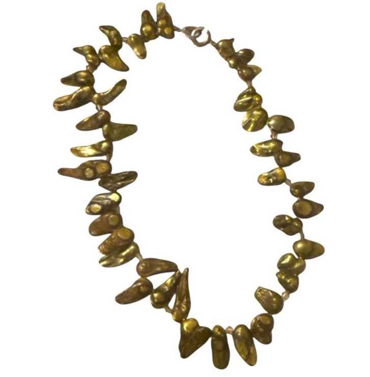 Handmade Baroque Freshwater Pearl Iridescent Single Strand Necklace, New, 18”