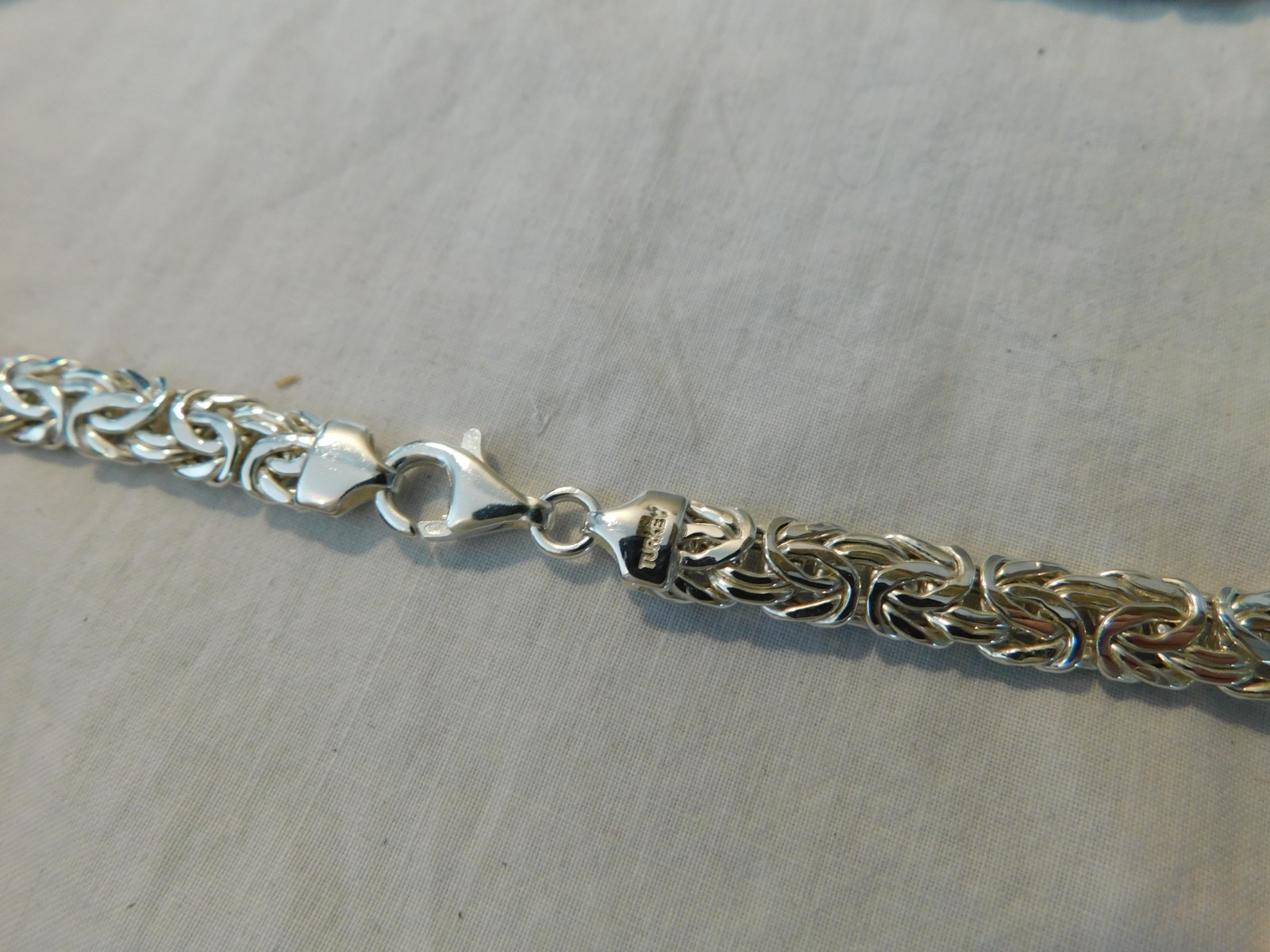 Sterling Silver Byzantine Graduated Chain Necklace AK 925 18 inch 24 Grams