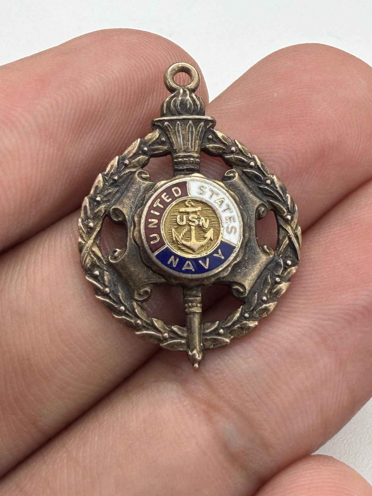 Vintage 1/20th 10k Gold Filled United States Navy Medal