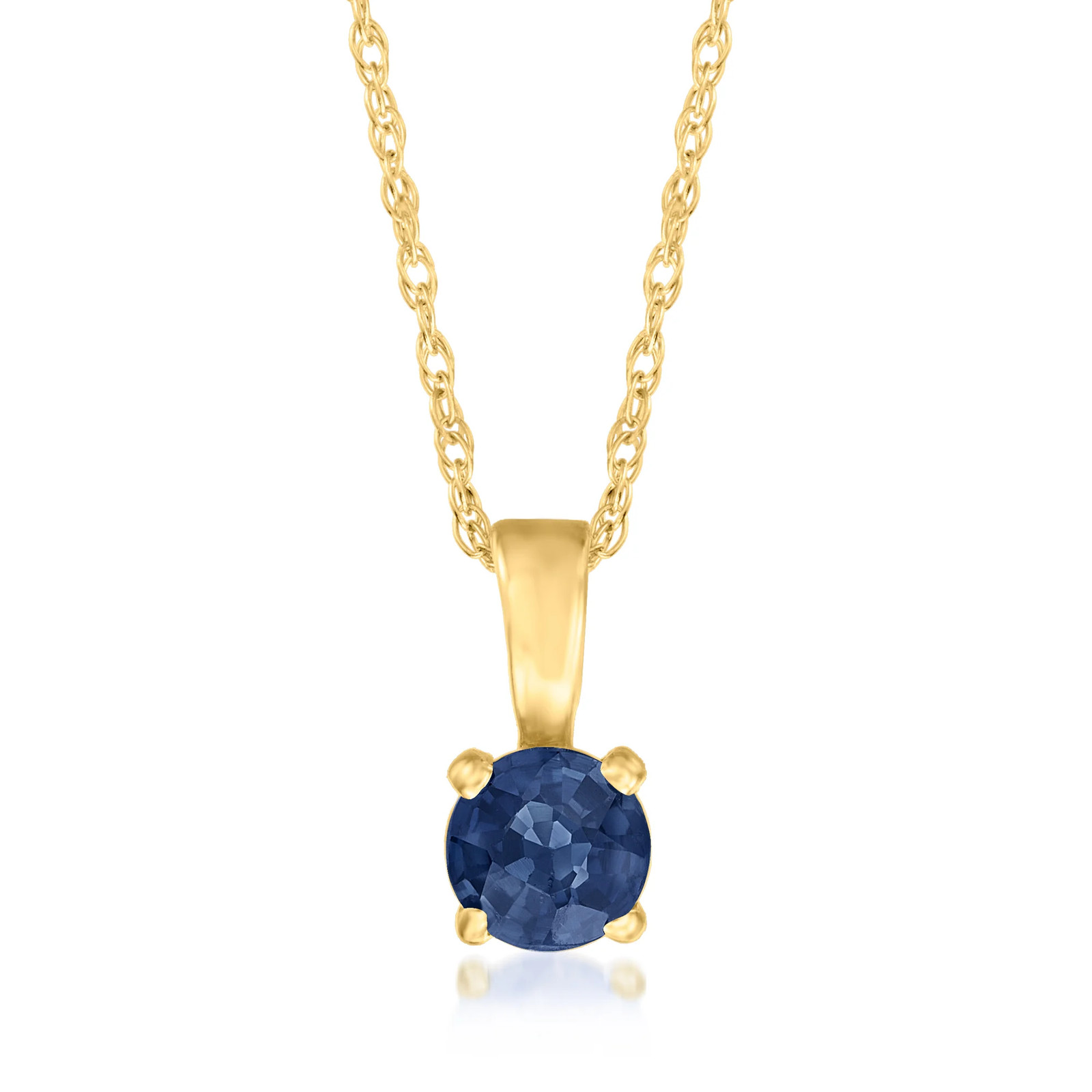 Ross-Simons 0.28 Carat Sapphire Pendant Necklace in 14kt Yellow Gold. 20 inches