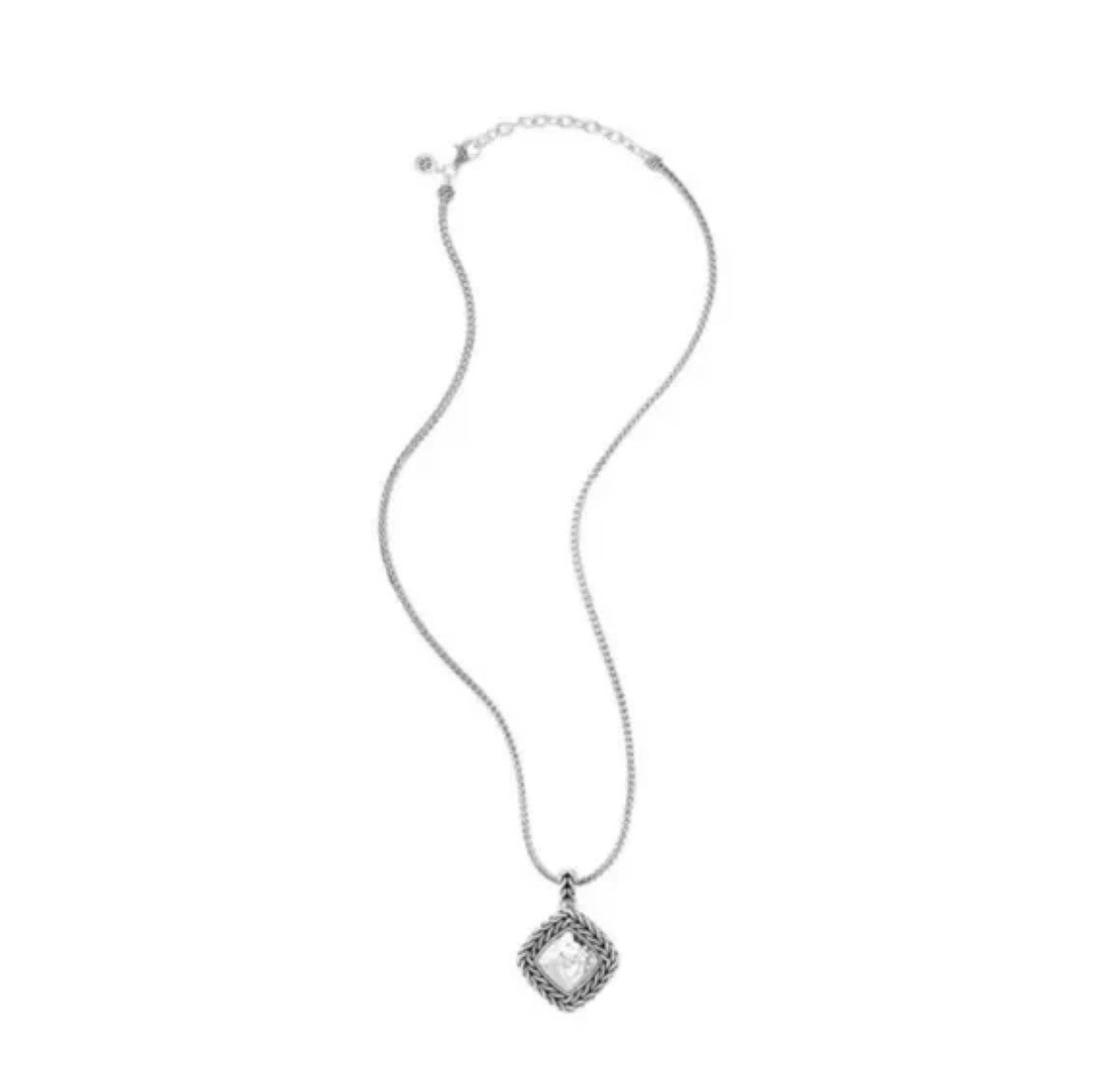 John Hardy Classic Chain Sterling Silver Palu Hammered Pendant Necklace!