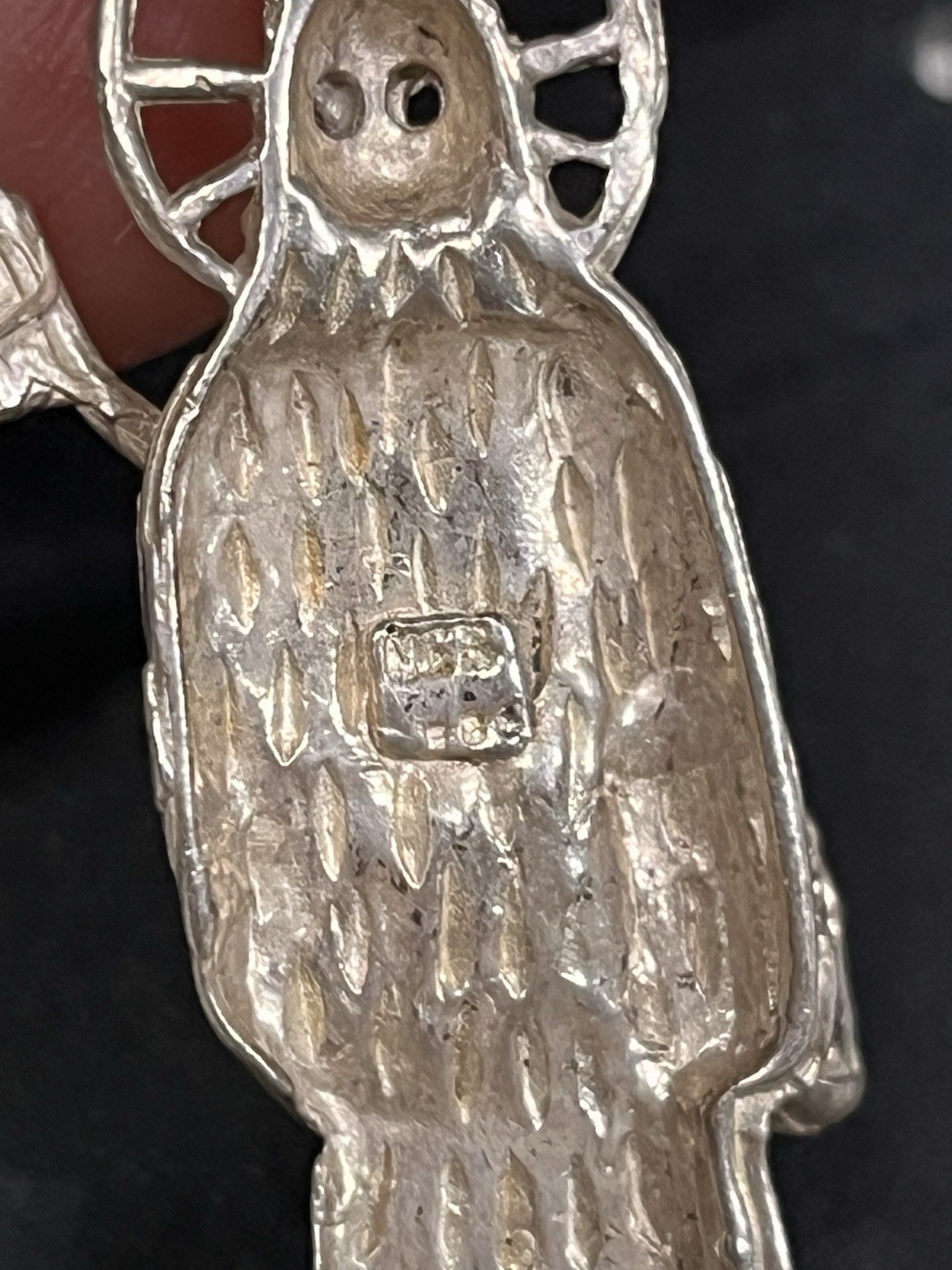 VTG 925 sterling silver Santa Muerte Grim Reaper large pendant 2.5”