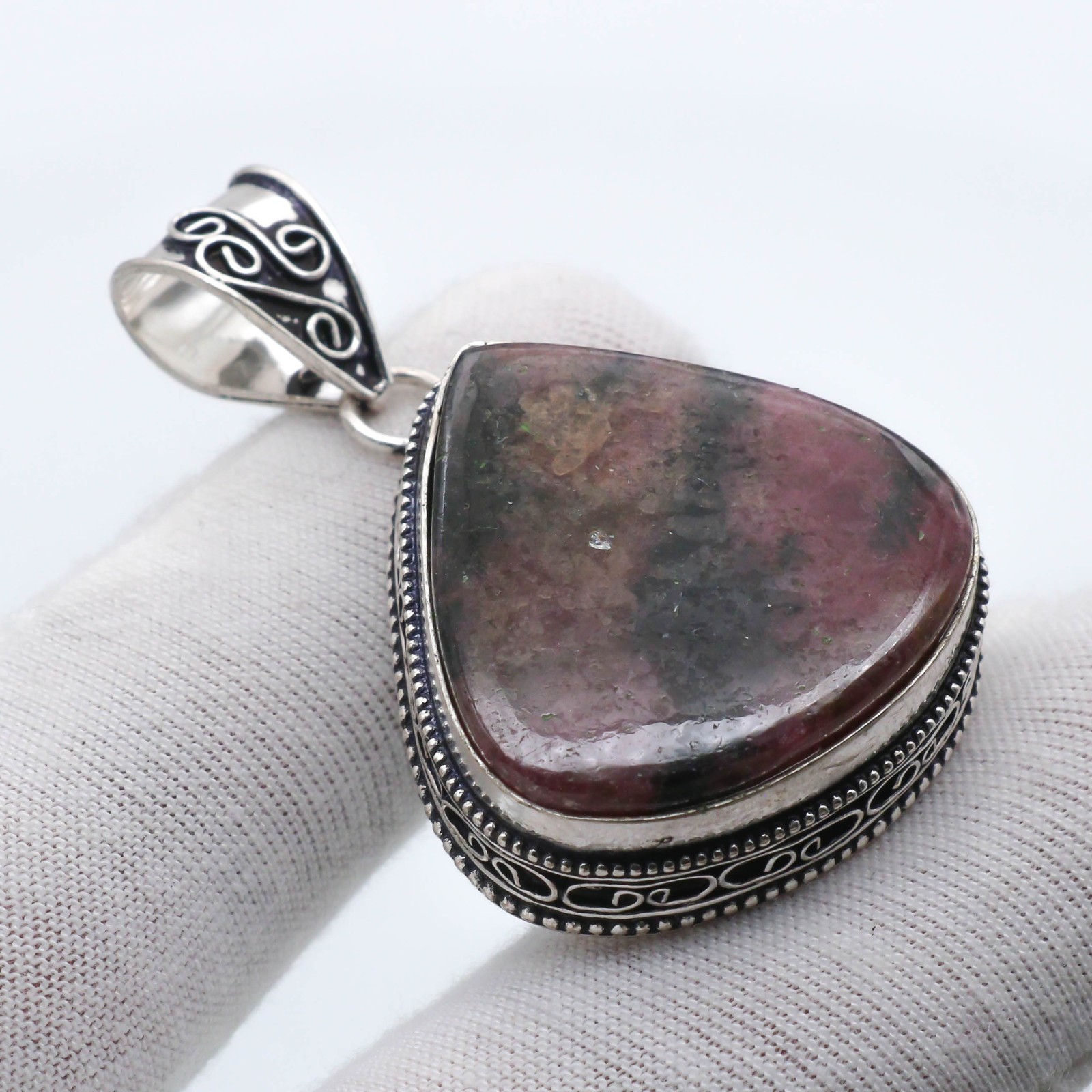 Lepidolite Gemstone Handmade Pendant 925 Sterling Silver Jewelry Size 2″