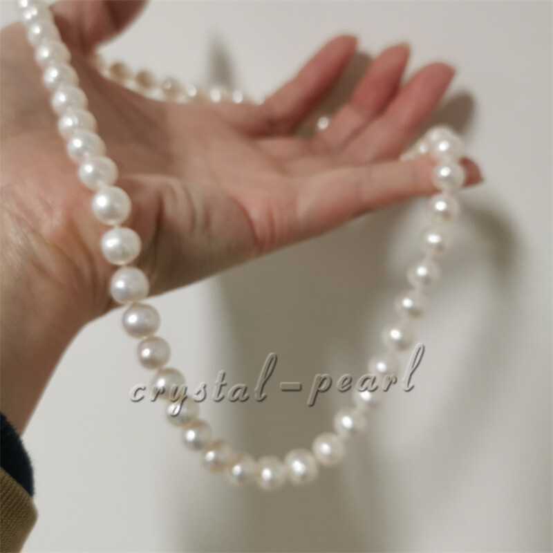 30“ 25” 20“ 18″AAAA Japanese Akoya 9-8 mm white pearl Necklace 14K Yellow Gold