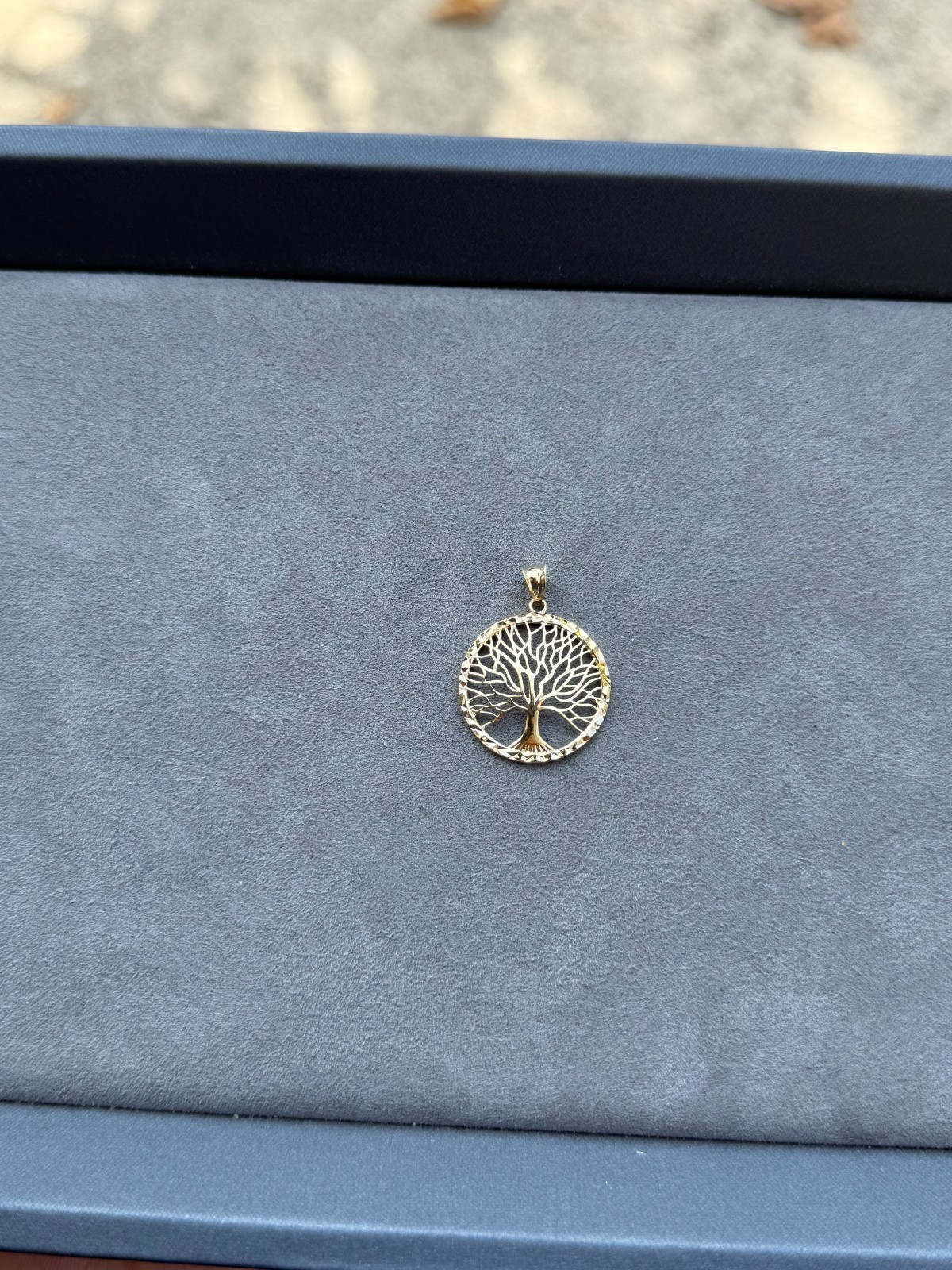 14k Yellow Gold Tree Of Life Pendant Diamond-Cut 21mm