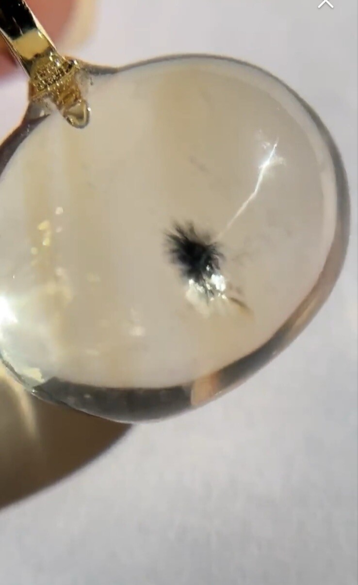 Very Rare Phantom Citrine with Hollandite Inclusions Dainty Pendant