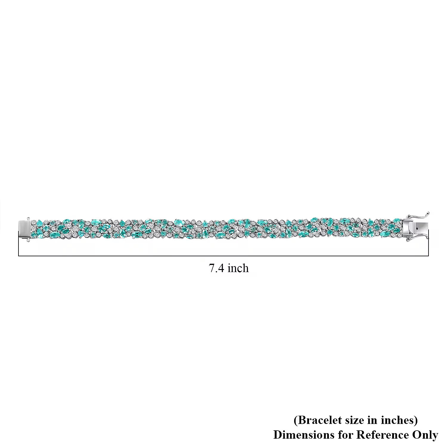 Lagoon Apatite Moissanite 130 Ocean Bubble Bracelet Silver7.25 In
