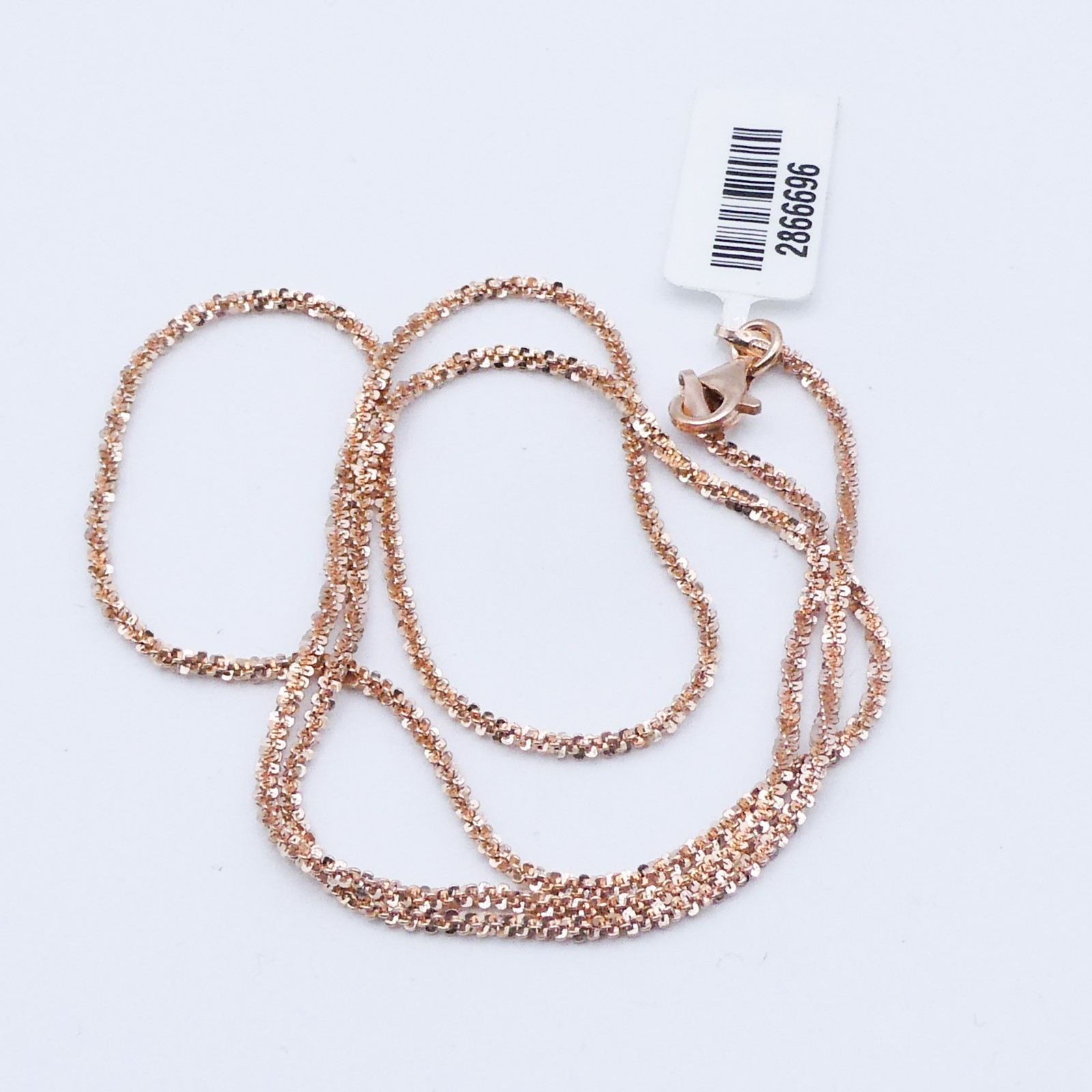 Rose Gold Over Sterling Silver Twisted Confetti 20″ Chain Necklace Stackable
