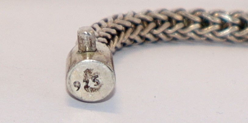 Estate Sterling Silver 925 4MM Round Spiga-Wheat Chain Necklace 16”