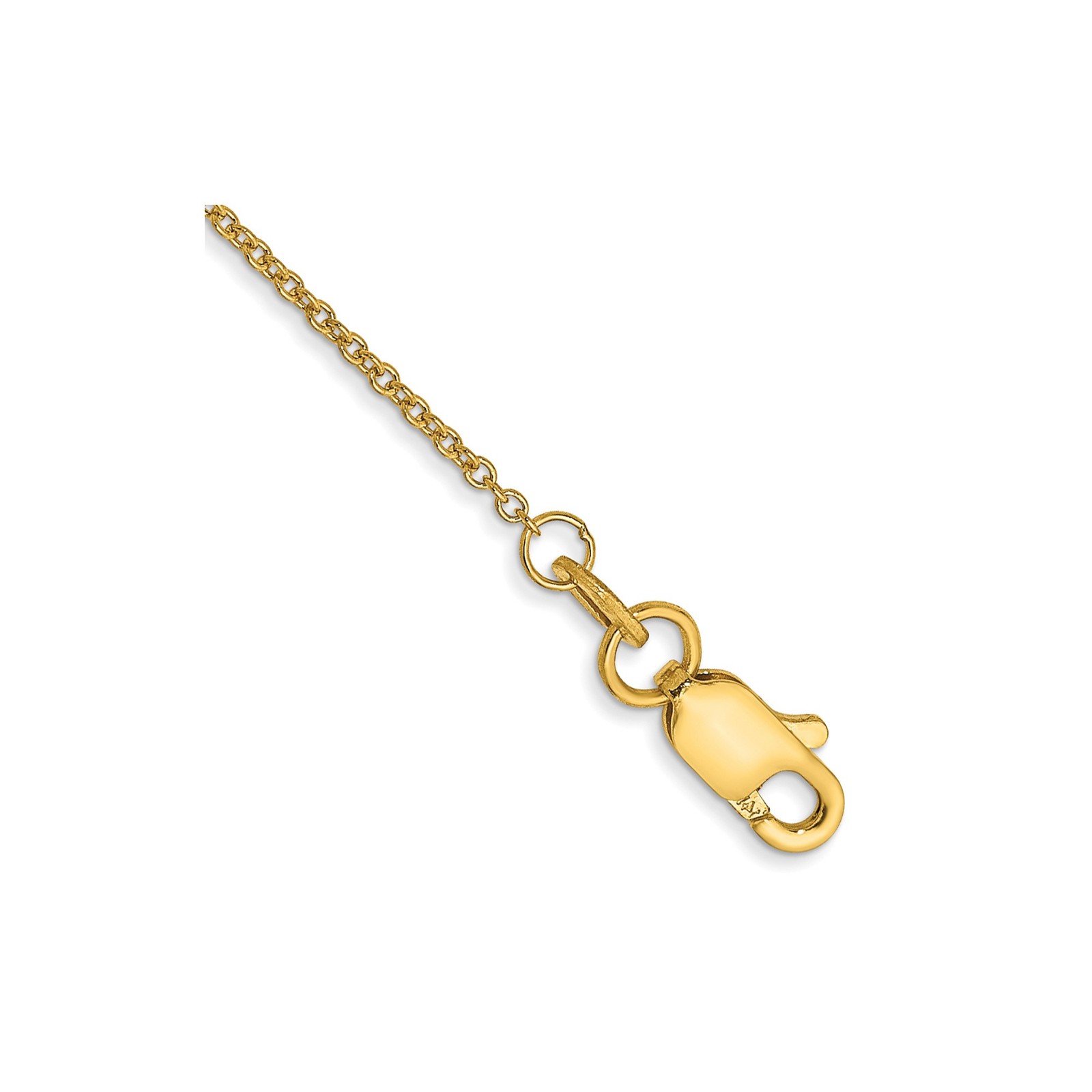 14K Yellow Gold 1-1.4mm Cable Chain Necklace 9-10 Inch Mens Womens