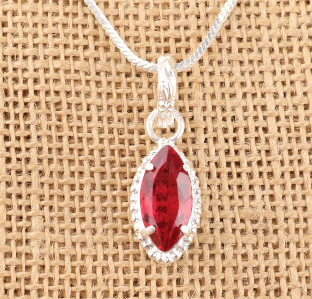 Natural Pink Rubellite Gemstone 925 Sterling Silver Pendant 1.2″ Gift For Her GG