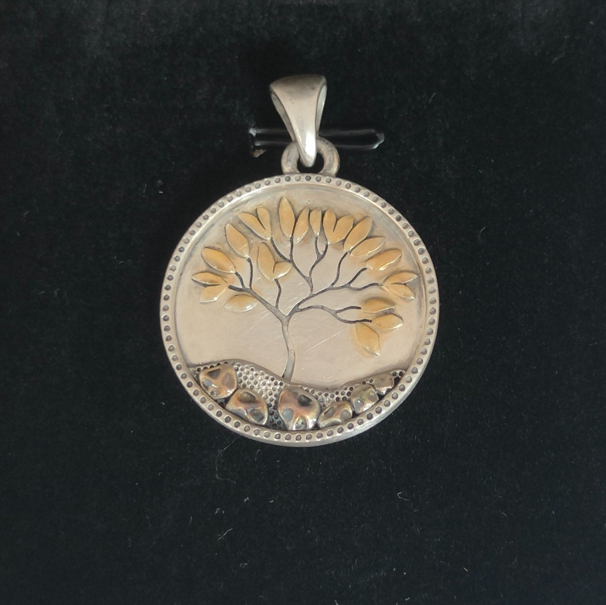 Tree of Life Pendant Handmade Nature Round Charm Silver with box