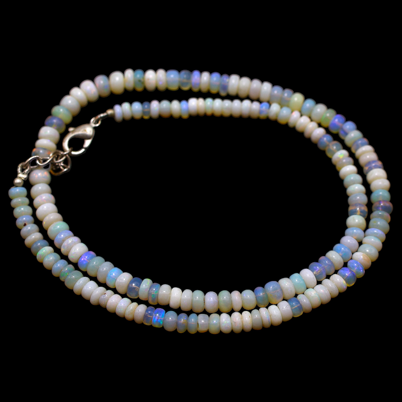 Rondelle Smooth Multi Color Fire Opal Beaded Not Applicable New Necklace Jewelry
