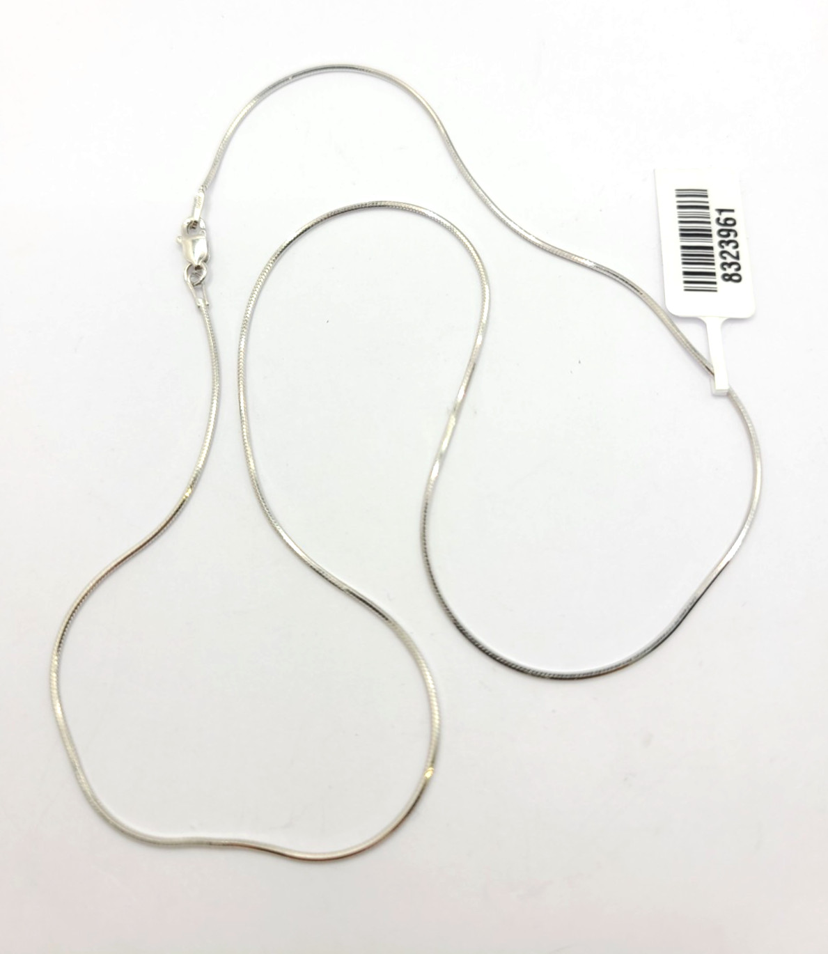Diamond-cut Snake Necklace in Rhodium Over Sterling Silver 3.75 Grams 18 Inches