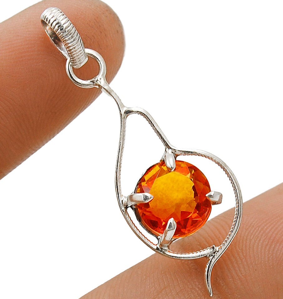 Natural Tourmaline Quartz 925 Sterling Silver Pendant 1 1/2″ Long @B12-3