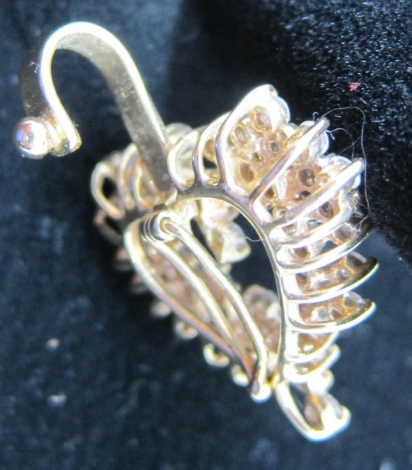 VTG Gold w/ 50 Natural Brilliant Diamonds Heart-shaped Enhancer Pendant 6 grams