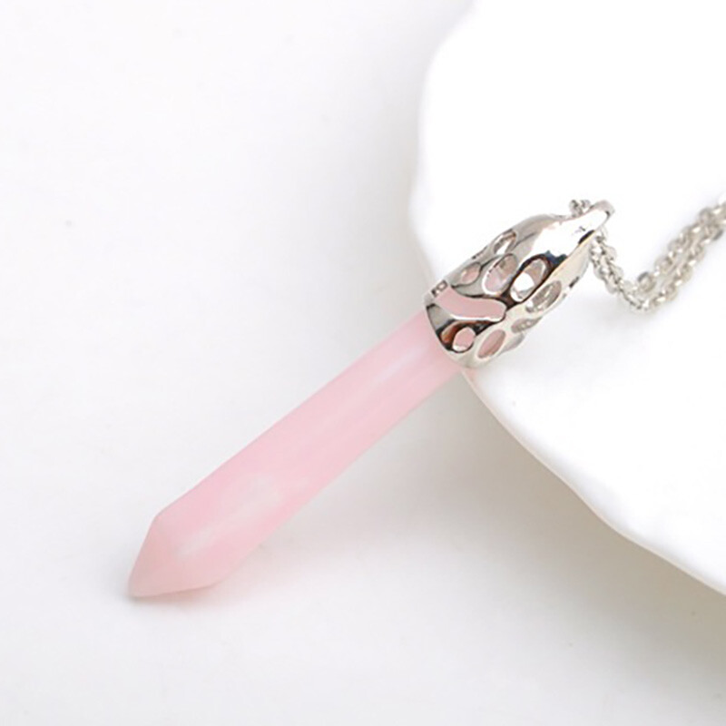 925 Sterling Silver Womens 24″ Healing Gemstone Pendulum Pendant Necklace