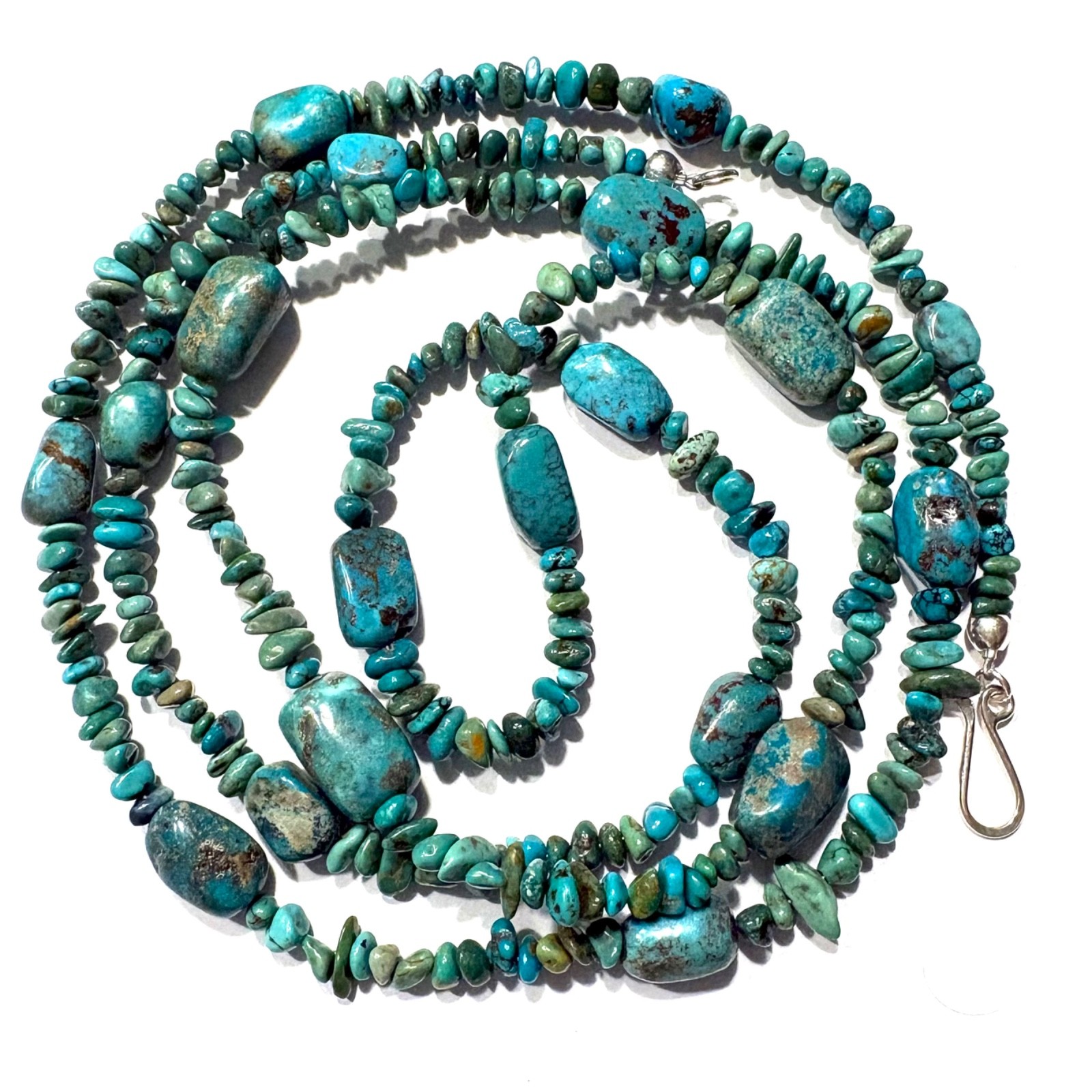 Jay King 42” Long Turquoise Nugget Necklace (& Free Dangle Pierced Earrings)