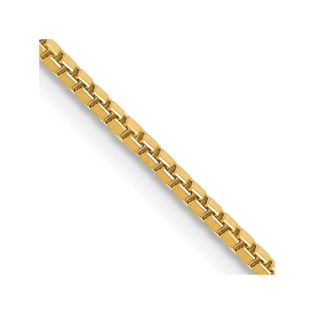 Real 14K Yellow Gold 1.3mm Box Chain; 16 inch; Lobster Clasp; Women & Men