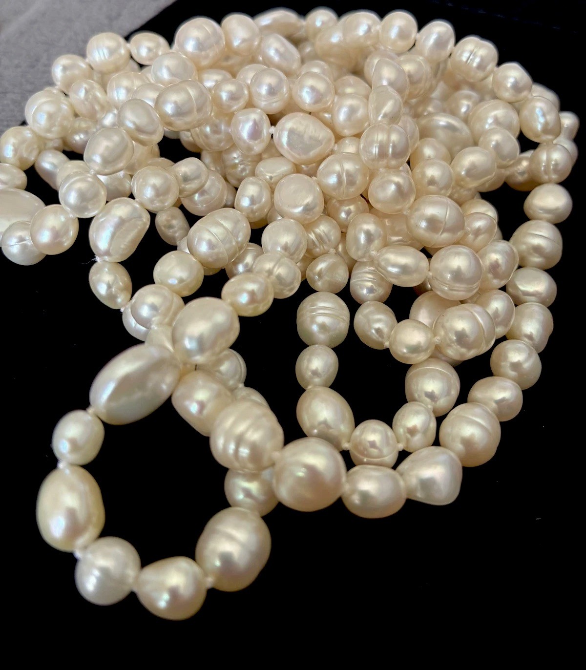 HONORA 80″ Endless Grand Rope Necklace 144g Eclectic Mixed Baroque Pastel Orient