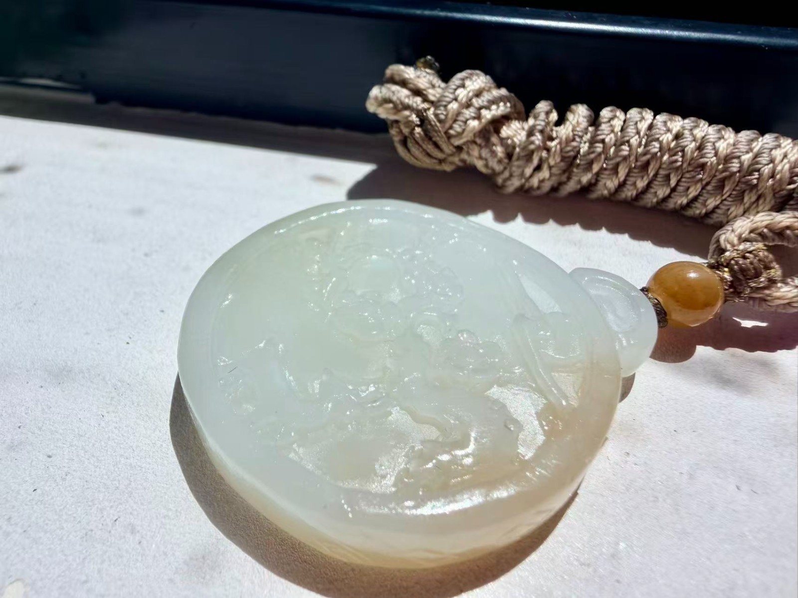 Nephrite hetian jade pendant white mutton fat plum bossom oily translucent sugar
