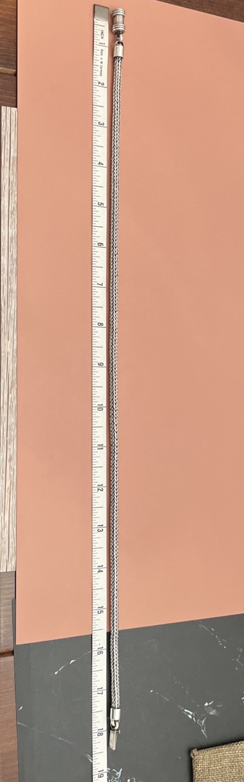 BA Suarti Sterling Silver Foxtail Chain Necklace 18” Long 5mm Wide Heavy 59.5 Gr