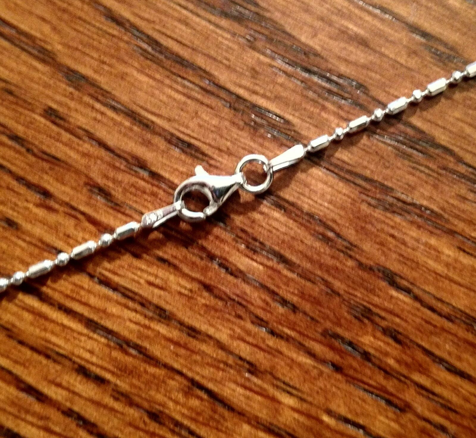 Bar & Bead Anklet or Necklace – Sterling Silver 7″ to 36″ – Made in Italy [GH]