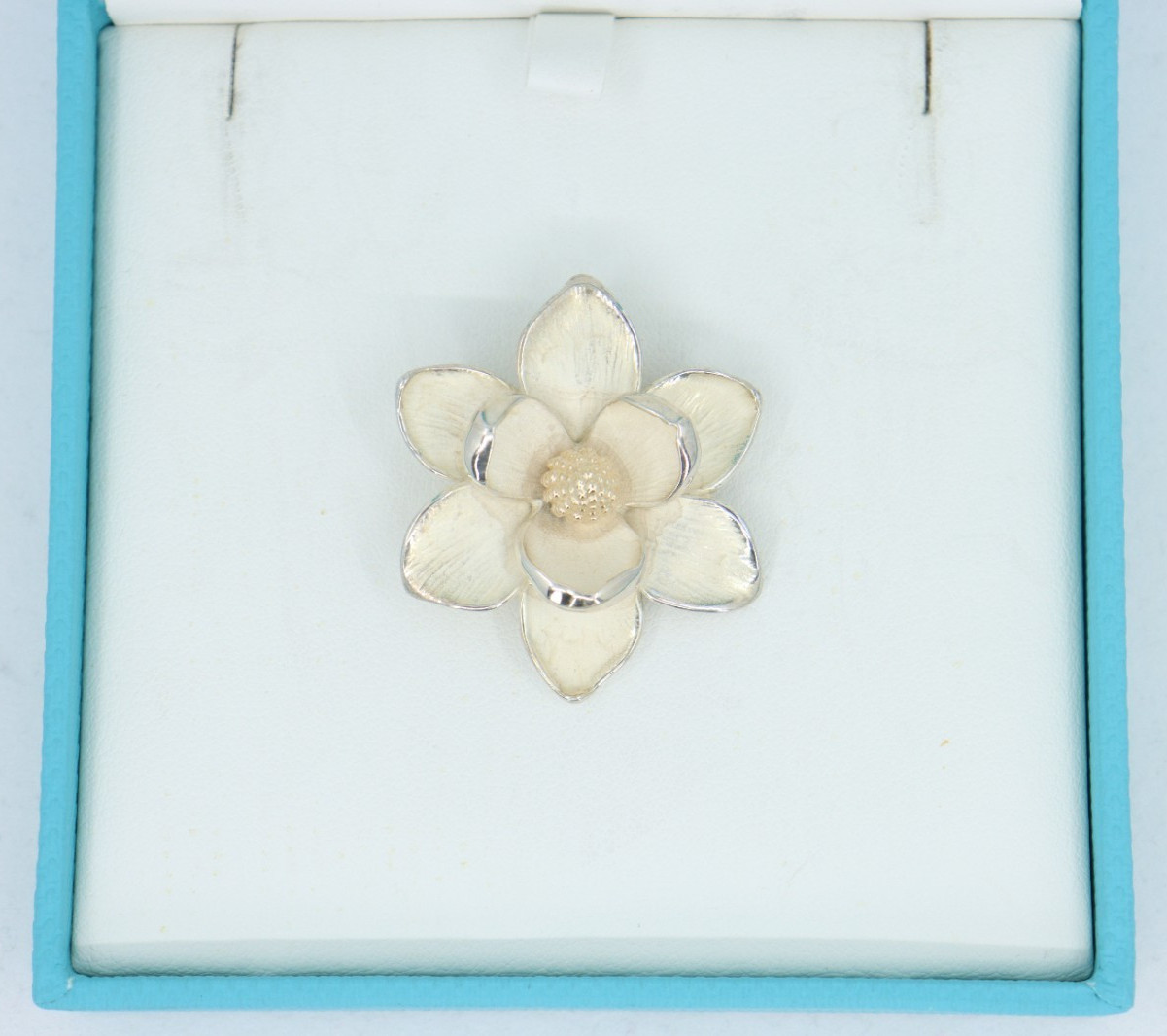 James Avery Magnolia Blossom Pendant | Sterling Silver & 14K Gold | ULTRA RARE