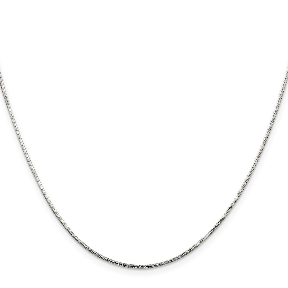 Sterling Silver 1.25mm Diamond-cut Snake Chain Necklace 22″