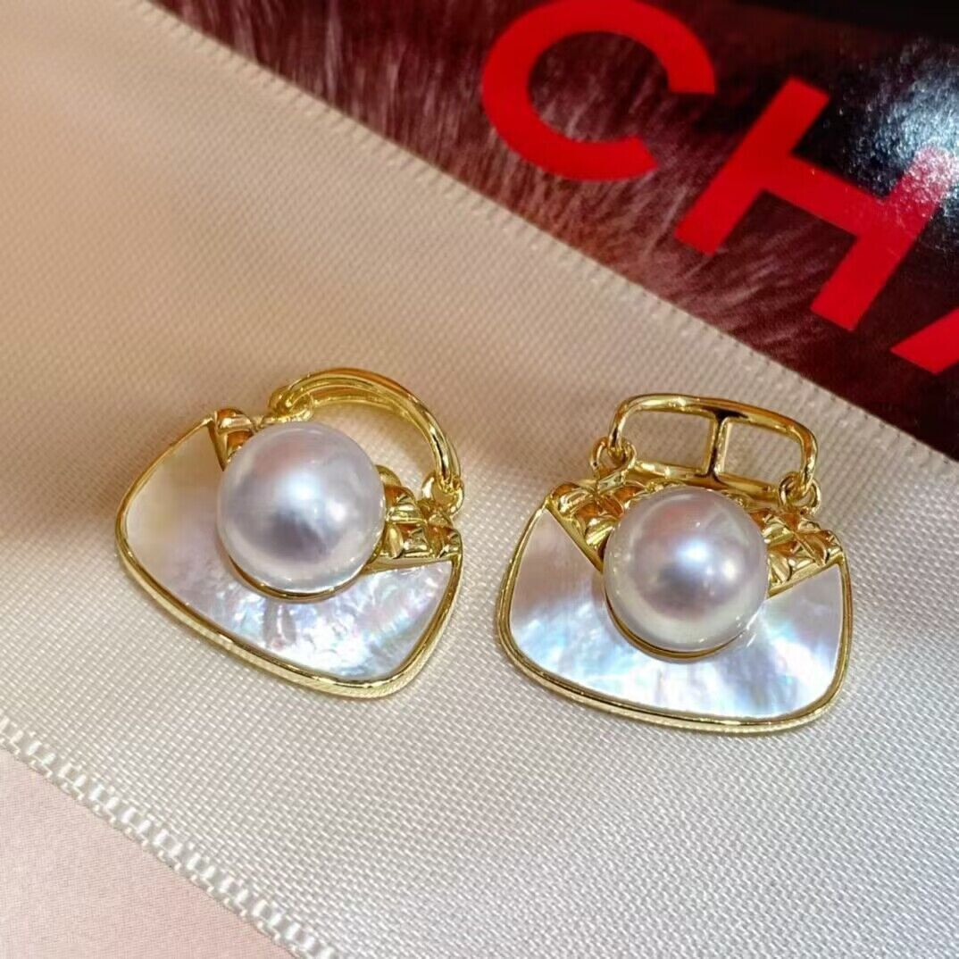 gorgeous 9-10mm south sea round white pearl pendant 925s（mj)