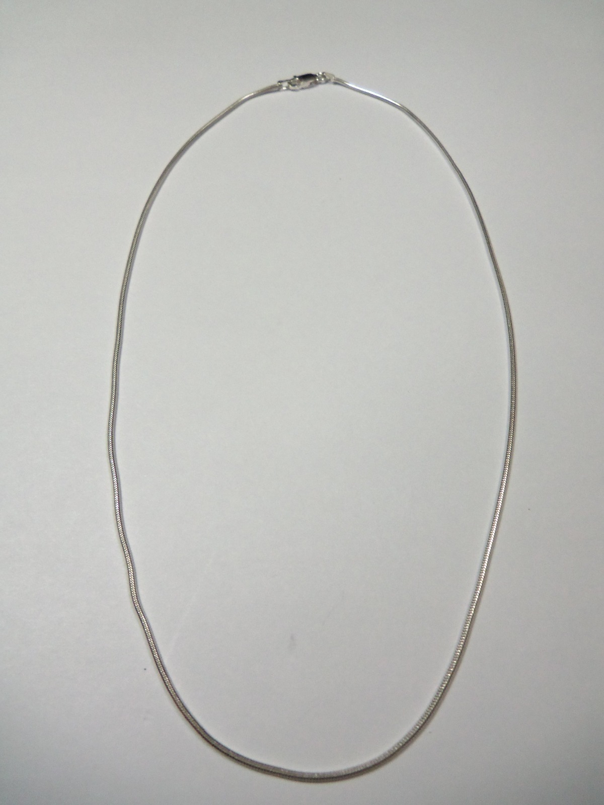 Sterling Silver Snake Chain, 18.25 inches length. Lobster Clasp Stamped 925